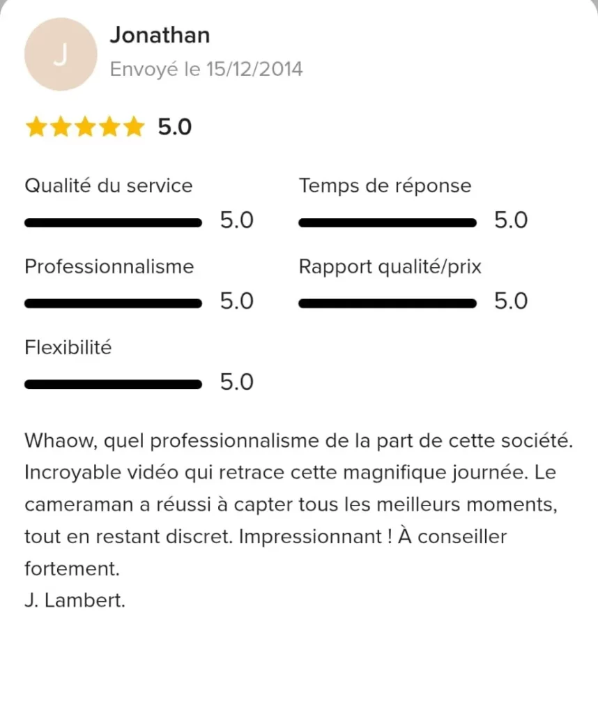 Avis laissé par Jonathan
