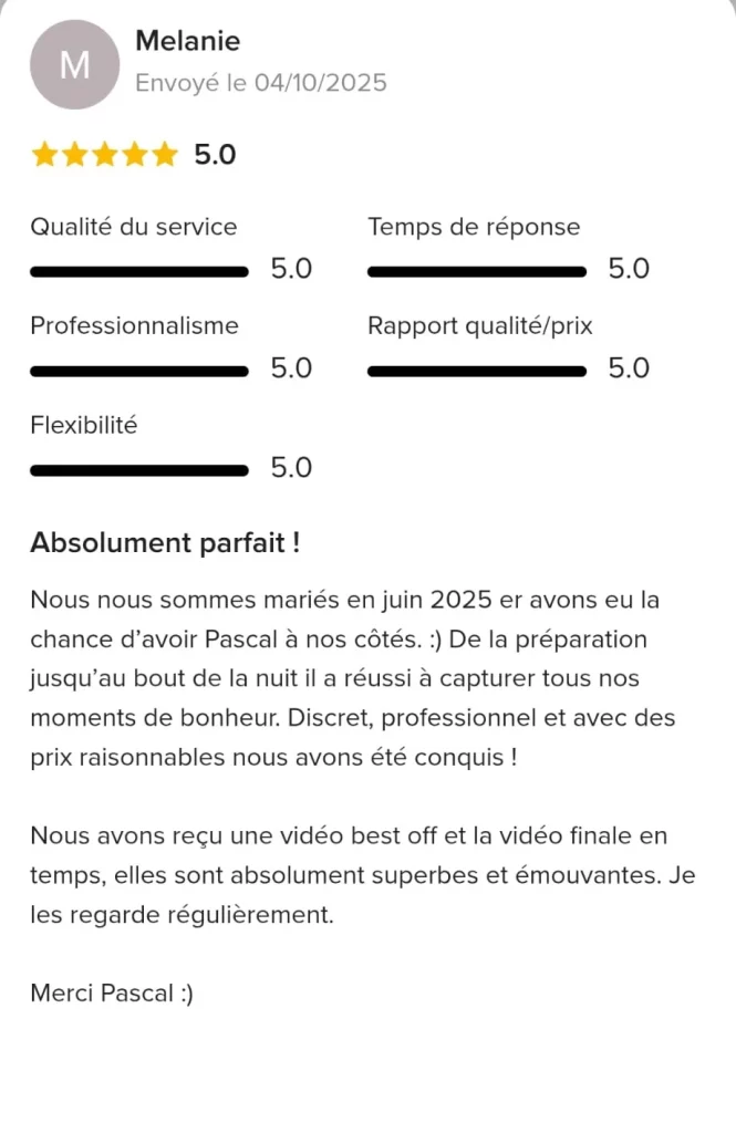 Avis Mélanie positif